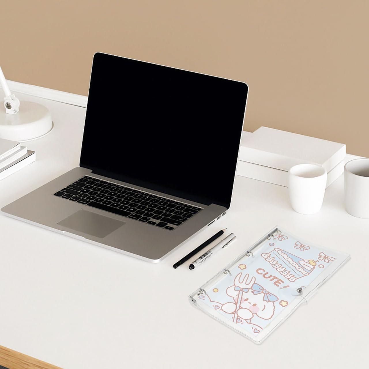 Healeved Transparentes A4 Ringbuch Notebook Cover Aus Kunststoff Mit 4 Ringen Für Büro Und Schule Notizbuch Hülle Schützt Planer Und Dokumente Einfach Zu Öffnender Ringordner Organizer