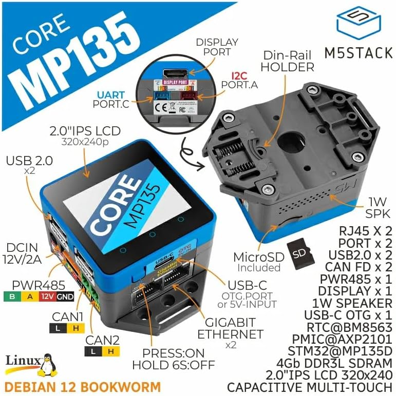 M5Stack Official CoreMP135 with STM32MP135D