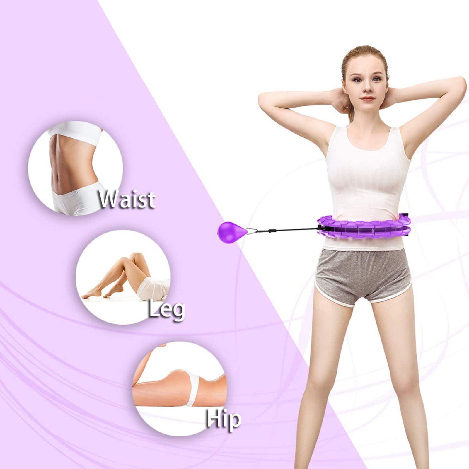Hula Hoop Fitness Amovible 8 Sections Avec Mousse - Cerceau De Sport Pour Perte De Poids Et Masse Abdominale