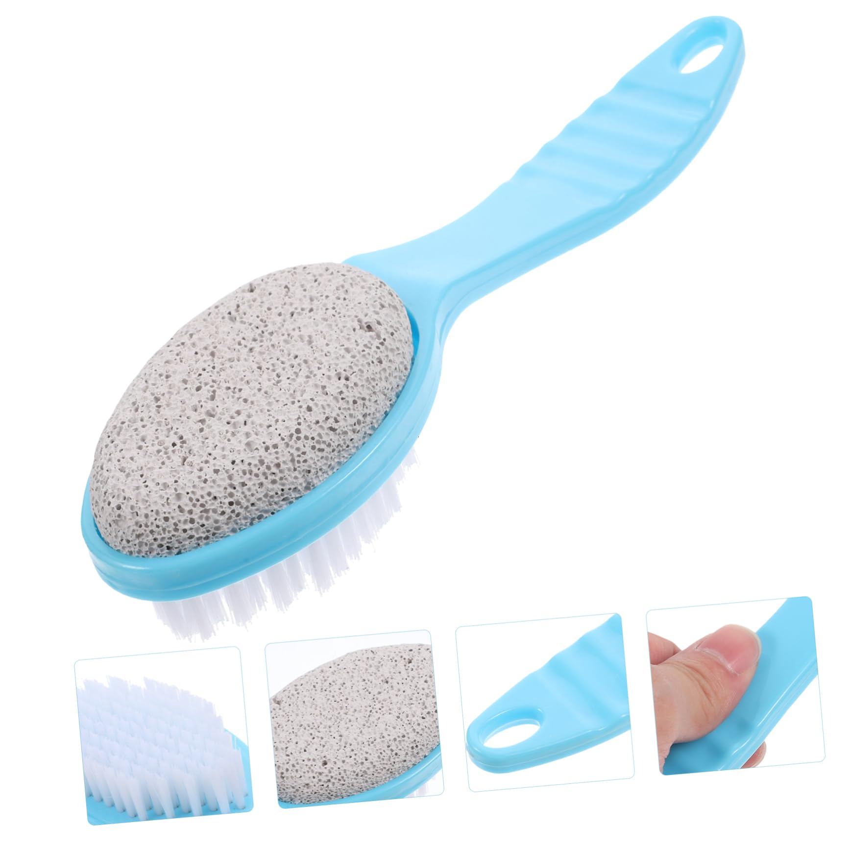 FRCOLOR Portable Foot Exfoliating Brush Pumice Stone Dead Skin Remover for Travel and Home Use