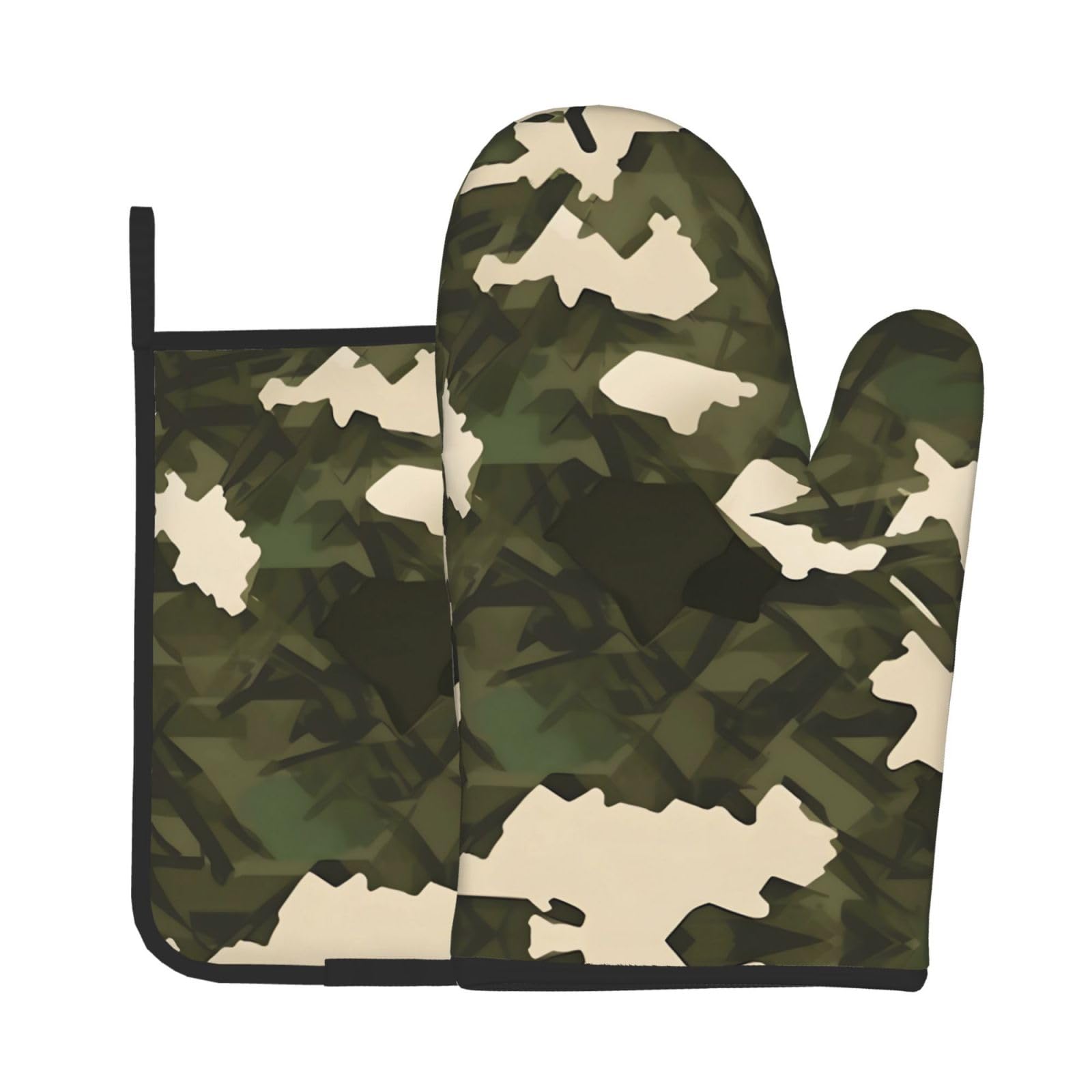 Oven Mitts and Potholders Set of 2 for Kitchen Baking Cooking GrayArmy Camouflage Thick and Durable