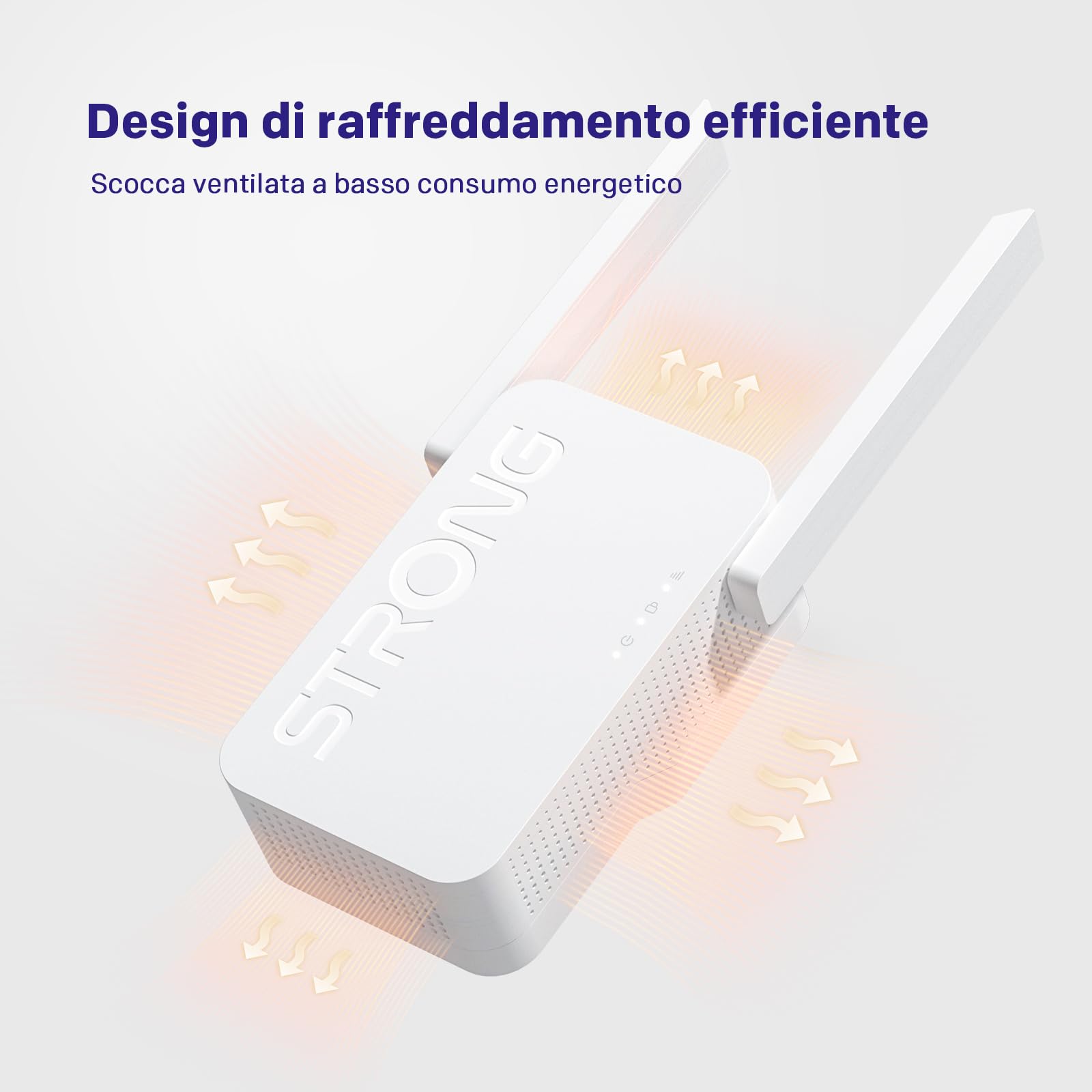 STRONG Ripetitore WiFi 6 AX3000, Amplificatore WiFi Dual Band | 3000 Mbps, WiFi 6, Dual Band, Ripetitore WiFi, Porta Gigabit, 2 antenne esterne, Access Point, Gaming 4K
