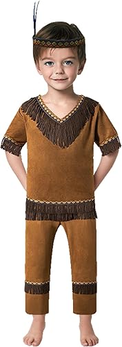 Miniatura 2 de LATOBREATH Disfraz indio de Halloween para niños, traje de Acción de Gracias con diadema