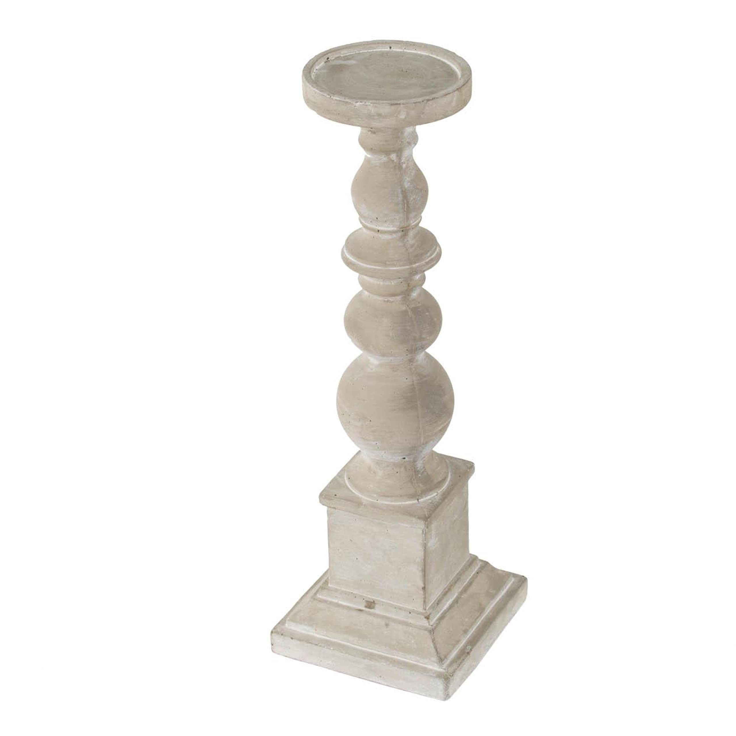 A & B Home 20.1 in H Gray Cement Pillar Candle, Home Accent Décor