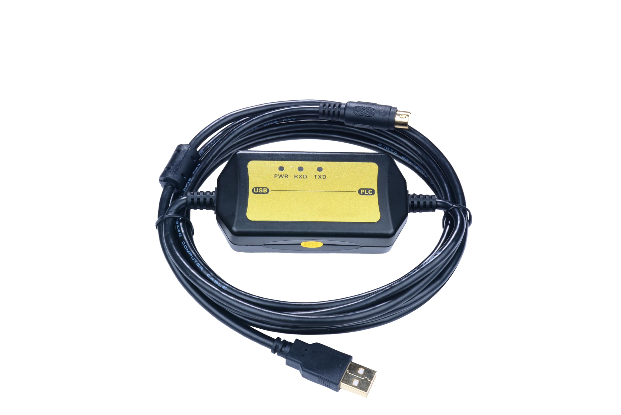 Isolated FX-USB-AW Programming Cable for Mitsubishi PLC FX3UC FX3G FX3U 3SA Series, USB Replacement, 10 FT