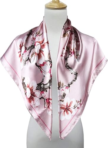 Miniatura 5 de vabovin Pañuelo de seda para la cabeza para mujer, pañuelo estampado de satén para envolver el cabello, accesorio de moda, bufanda cuadrada de 35