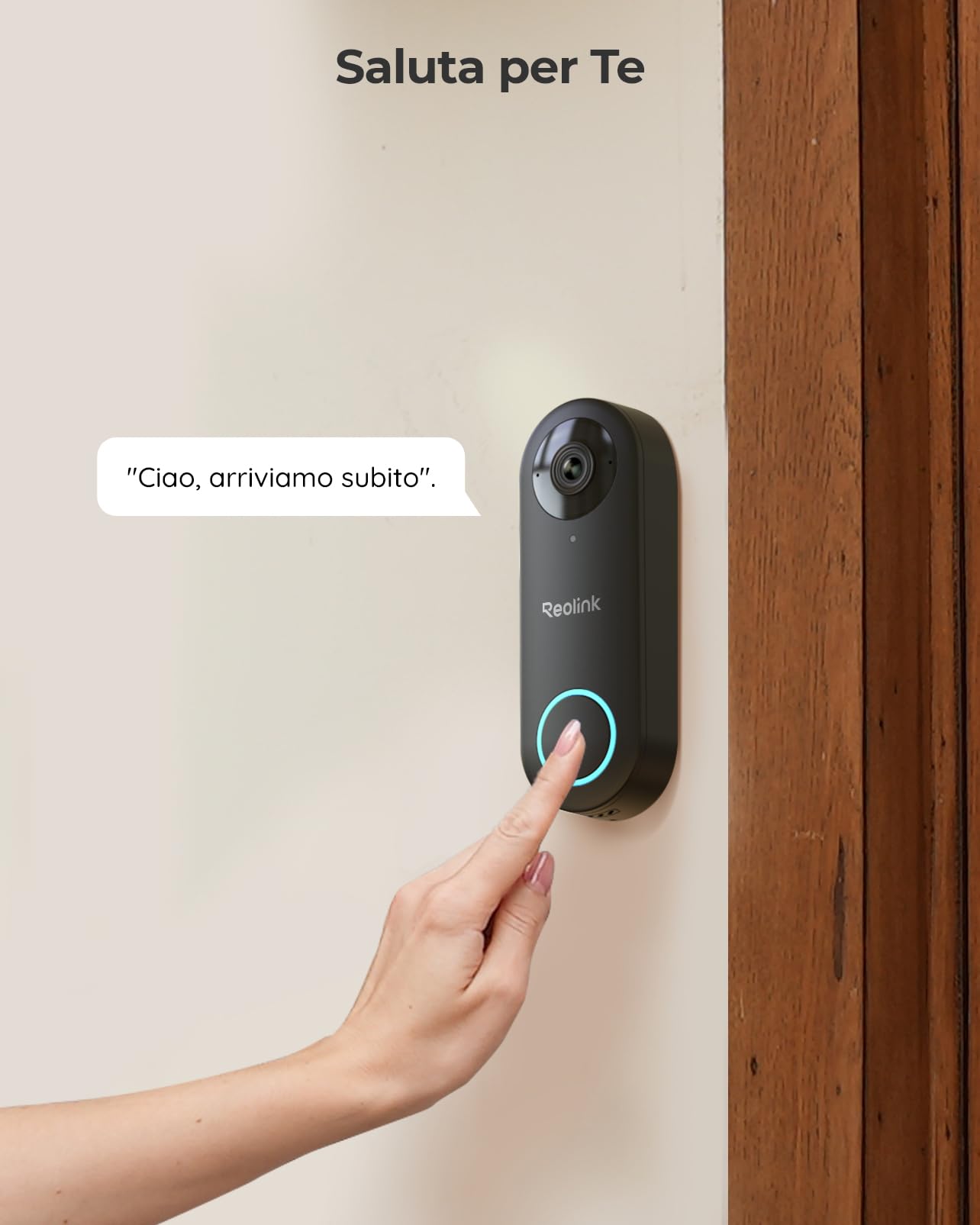 Reolink 5MP cablato Videocitofono PoE con Chime, Vista Diagonale a 180°, Video Campanello Cablato, Rilevamento di Uomo, Avvisi Intelligenti, Audio Bidirezionale, Video Doorbell Supporta microSD, Nero