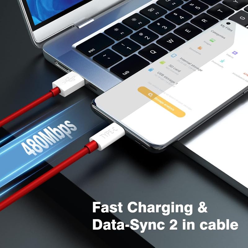 Image of Oneplus 80W Charging Cable USB to Type C Warp Charger SuperVooc /Dash Fast Charge Cable for Oneplus 11,11R,10 Pro,10R,10T,9RT,9R,8R,8T Charge Cable for 6 /6T /7 /7T,Nord,Ce2 Lite 5G,Ce 3 5G,Ce3 Lite, Red