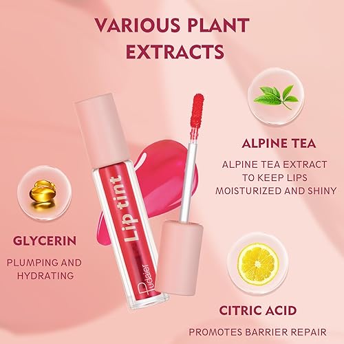 Miniatura 3 de Tinte labial de agua, tinte de labios de larga duración para uso durante todo el día, hidratante, ligero y no pegajoso (03)