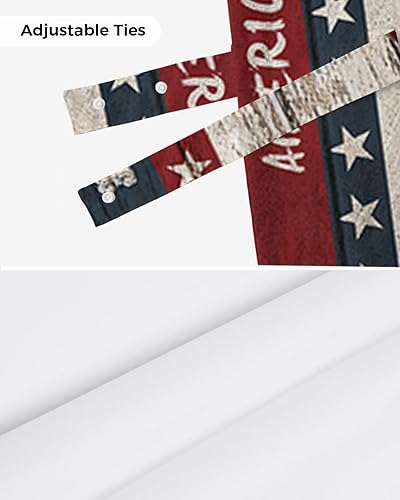 Miniatura 6 de Cenefa de amarre para ventanas del 4 de julio, con bandera estadounidense, cortinas patrióticas, cenefas con bolsillo para barra, cortinas
