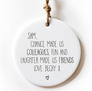 Personalised Colleague Gift Chance made us Colleagues Fun and Laughter Novelty Ceramic Hanging Ornament Leaving Gift Plaque Work Friendship Sign Retirement Gift Friend