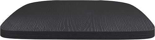 Miniatura 7 de BizChair Juego de 4 asientos de madera de poliresina, poliestireno negro, bordes redondeados para mayor comodidad, para sillas y taburetes de metal