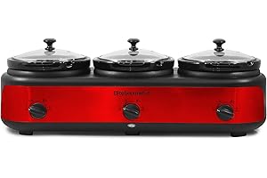 EWMST-325R Maxi-Matic Triple Slow Cooker Buffet Server