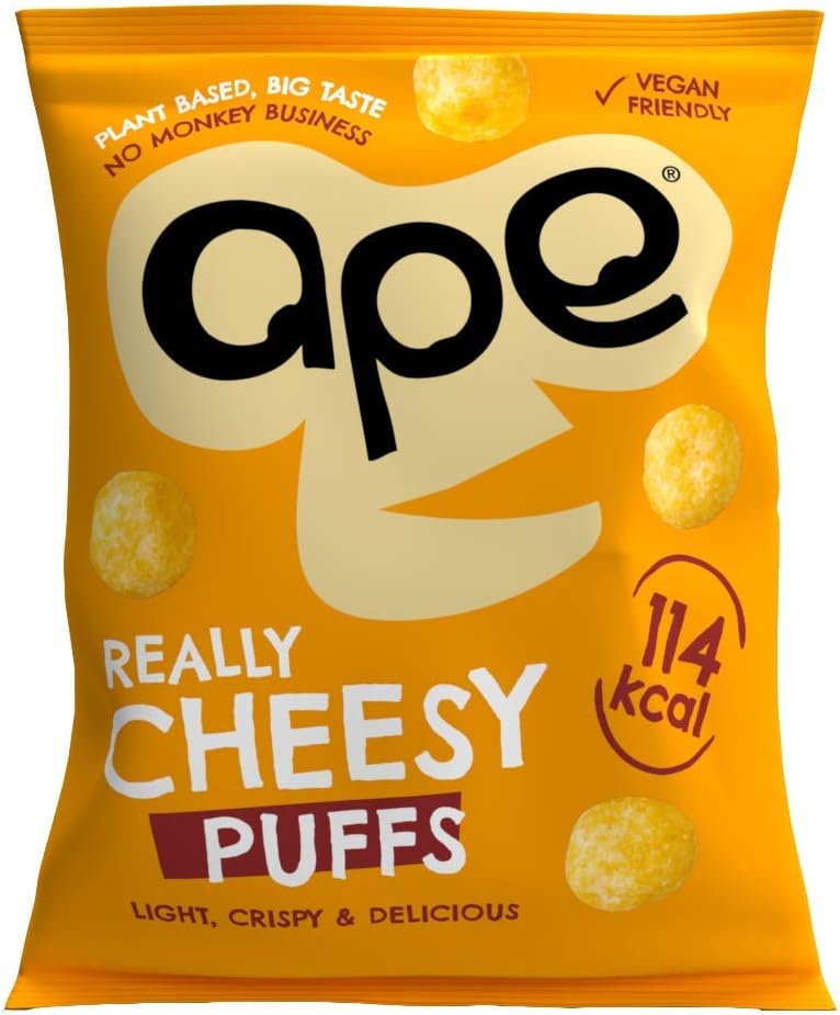 Ape Snacks, Coconut & Rice Puffs - Vegan Cheese (24 x 24g)