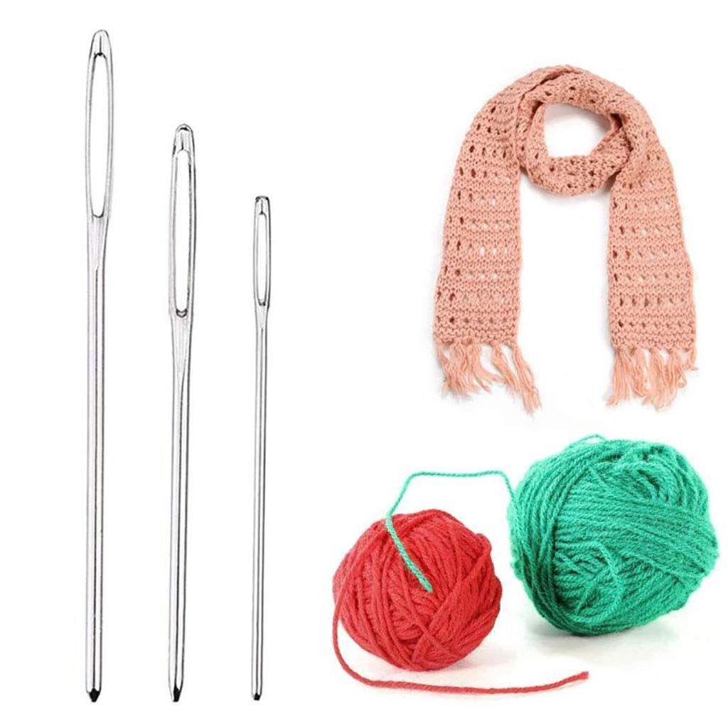 HASTHIP® Large-Eye Blunt Needles, 9 Piece Stainless Steel Yarn Knitting Needles, Sewing Needles, Crafting Knitting Weaving Stringing Needles 4
