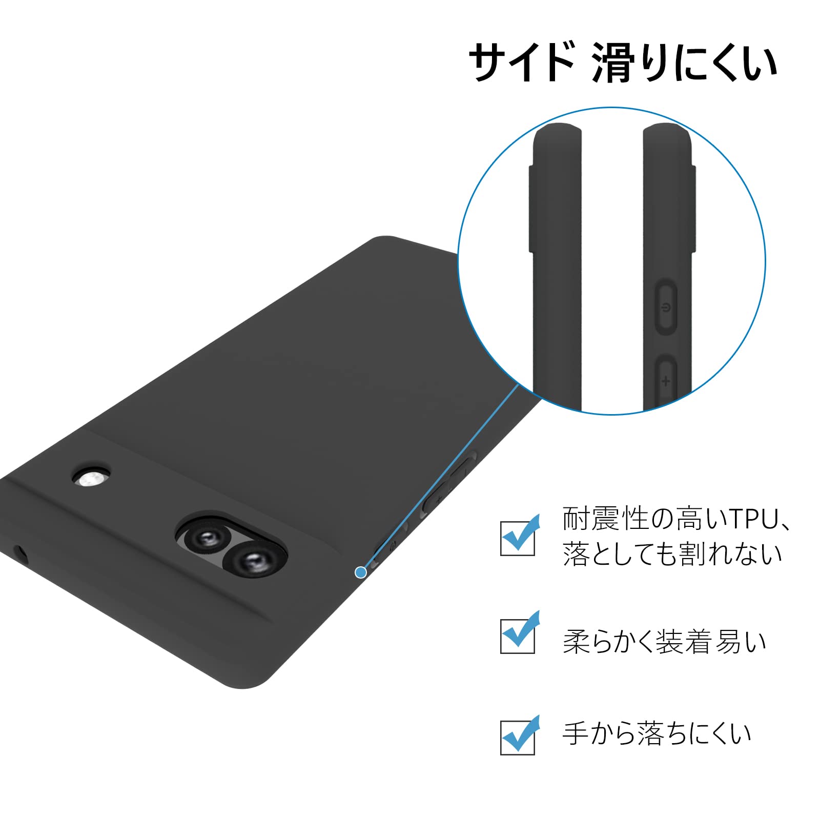 Google Pixel 6a 黒色 本体 未使用フィルム、使用ケース付き