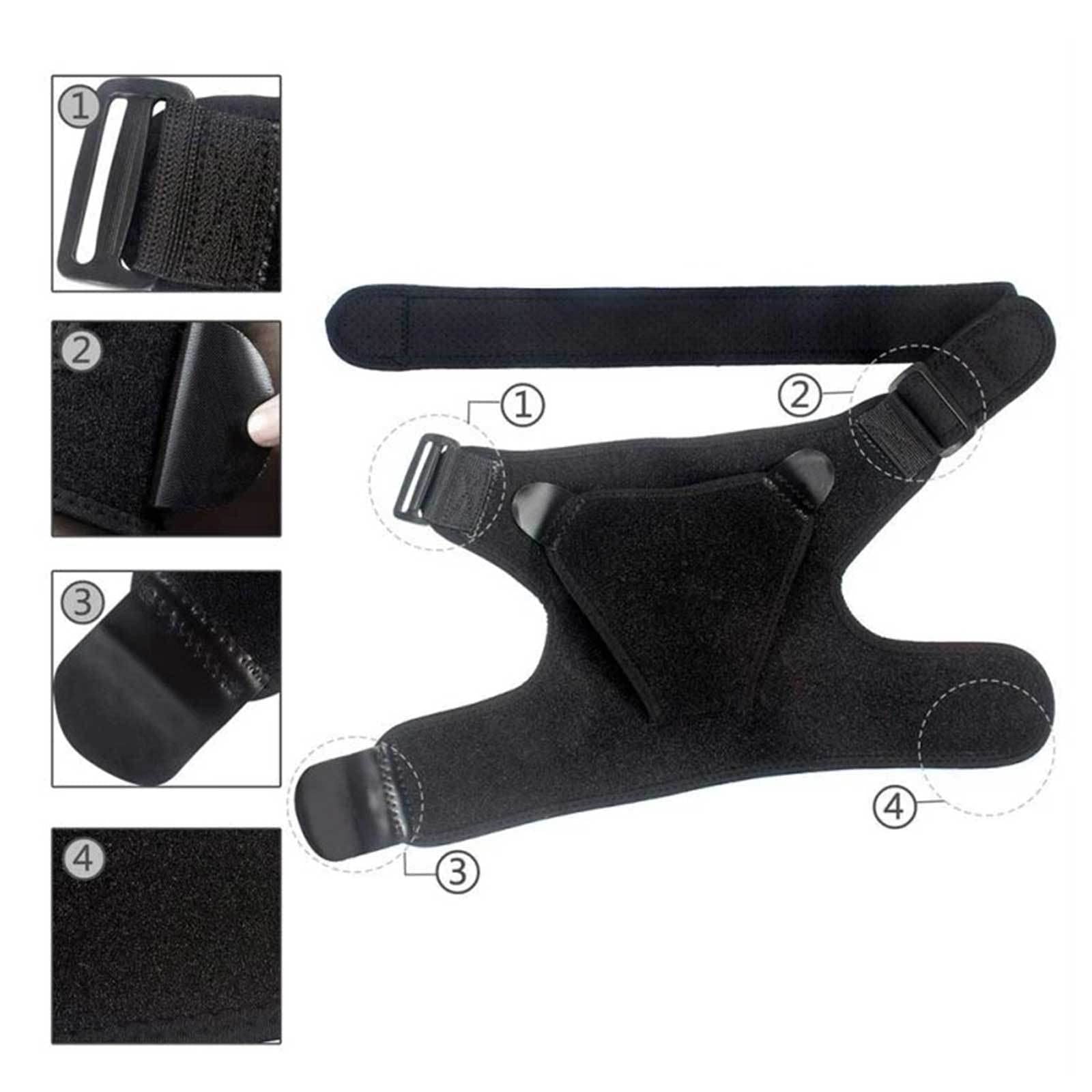AADECOR [2 Pack] Schulterstütze für Männer und Frauen - Stütz- und Kompressionsmanschette für gerissene Rotatorenmanschette, AC-Gelenkschmerzlinderung - Verstellbare Schulterbandage, universell,Blue