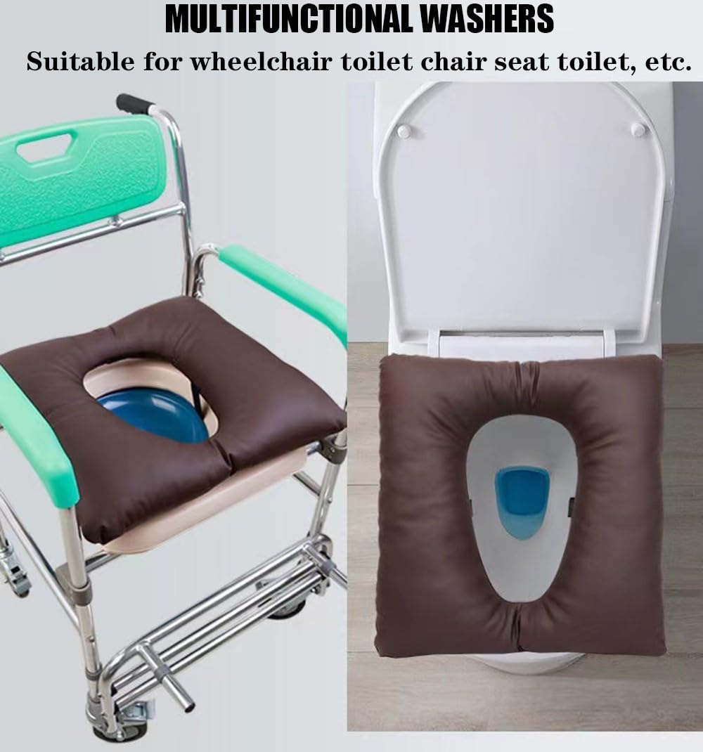Cojín para asiento de inodoro para silla de ruedas, cojín antiescaras de poliuretano, impermeable, portátil, 42 x 42 cm de grosor, algodón, para el cuidado de la cama