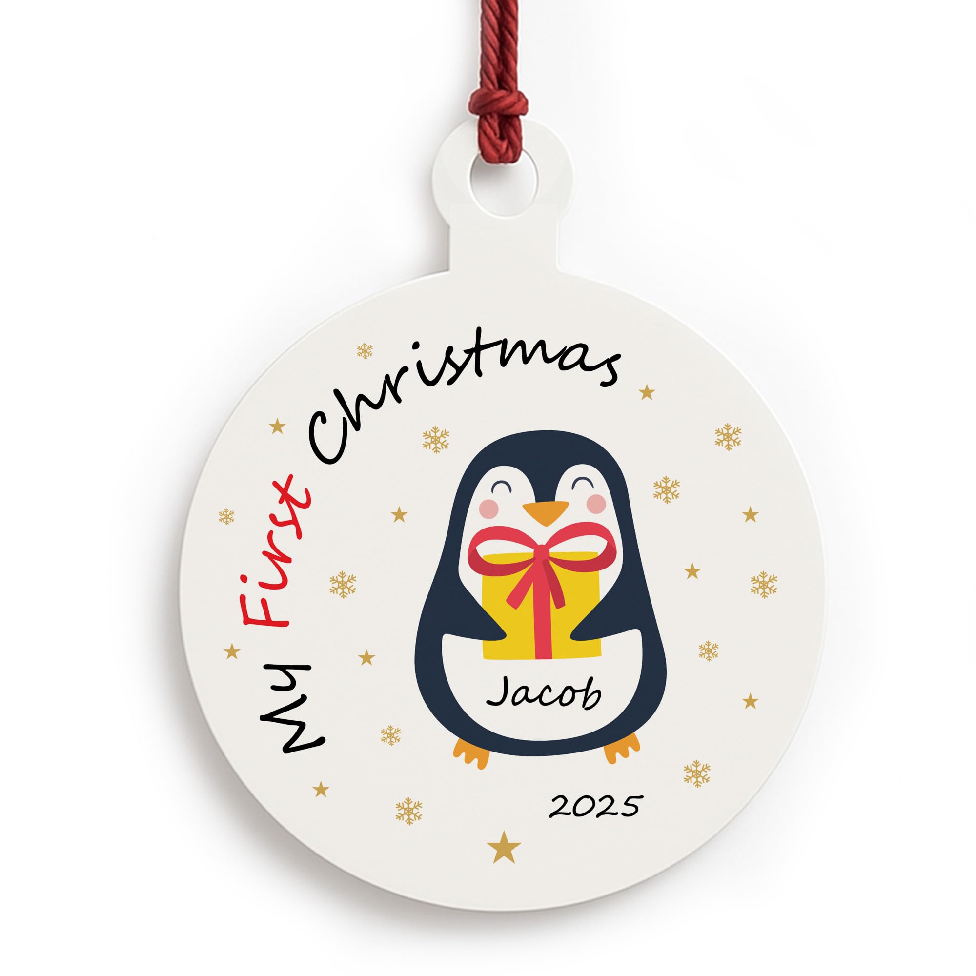 Red Ocean Babys First Christmas Decoration Acrylic Bauble Personalised My First Christmas Decoration For Baby Girl Baby Boy Keepsake Bauble For Family