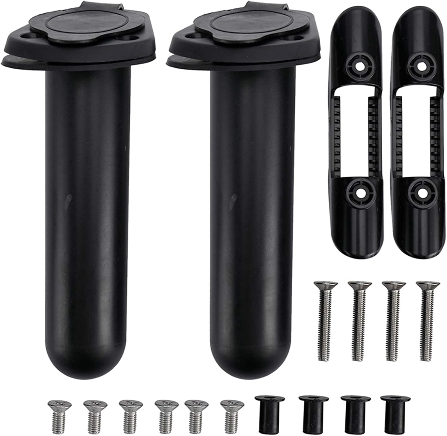 Kayak Fishing Accessories Kayak Deck Fishing Rod Holder Mount with Cap Cover Kayak Paddle Clips Accessories for Kayak Fishing Boat Canoe for Kayaks Canoes Boats (Color : Black)