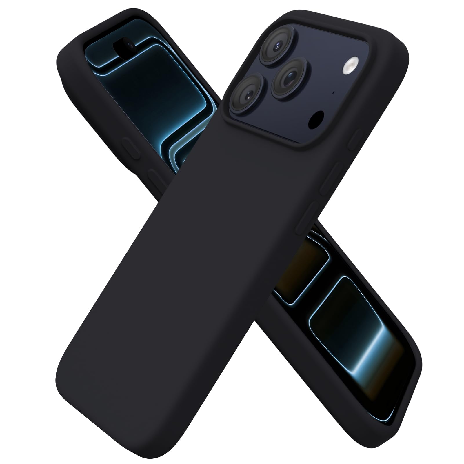 ORNARTO für iPhone 17 Pro Hülle Silikon 6,3 Zoll, dünne Handyhülle iPhone 17 Pro aus Flüssigsilikon, Kratzfeste und stoßfeste Schutzhülle iPhone 17Pro(2025) - Schwarz