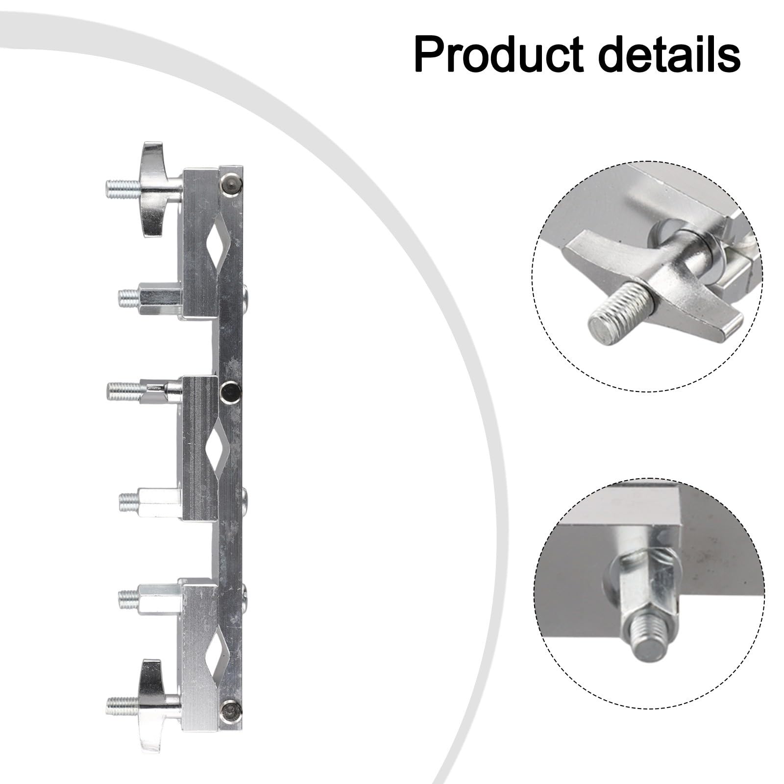 Support de percussion pour sonnette de batterie – Tous les supports compatibles avec les supports de cymbale, accessoire en acier chromé de 22,3 cm – Argenté