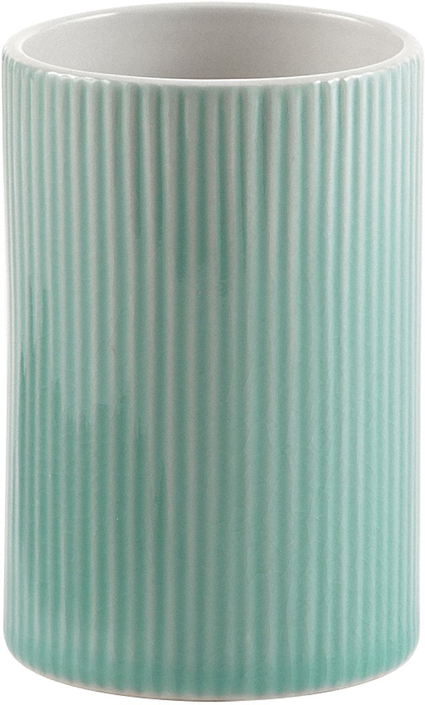 Gedy Sabina portacepillos, Ceramic, Aquamarine, 7.5 x 7.5 x 11