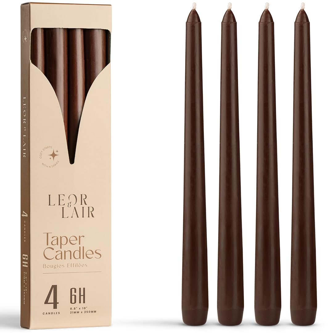 Leor & Lair Brown Taper Candles