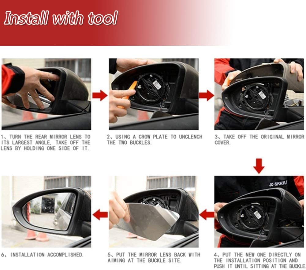 Carbon Fiber Mirror Cover for Mercedes W205 Clip-on Replacement Mirror Caps for W213 W222 W257, Left and Right Side Pair, Sporty Exterior Styling Upgrade