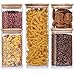 Set di 5 Barattoli di Vetro - Contenitori Barattoli per la Conservazione degli Alimenti con Coperchio di Legno bambù Ermetico Vetro spezie Borosilicato per tè caffè Farina Cereali Fagioli