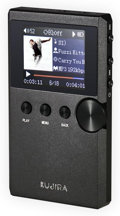 Lossless Player, Portable High Resolution Digital Audio Music Player, Expandable Up to 128GB, 2.3 inch TFT Display - Black