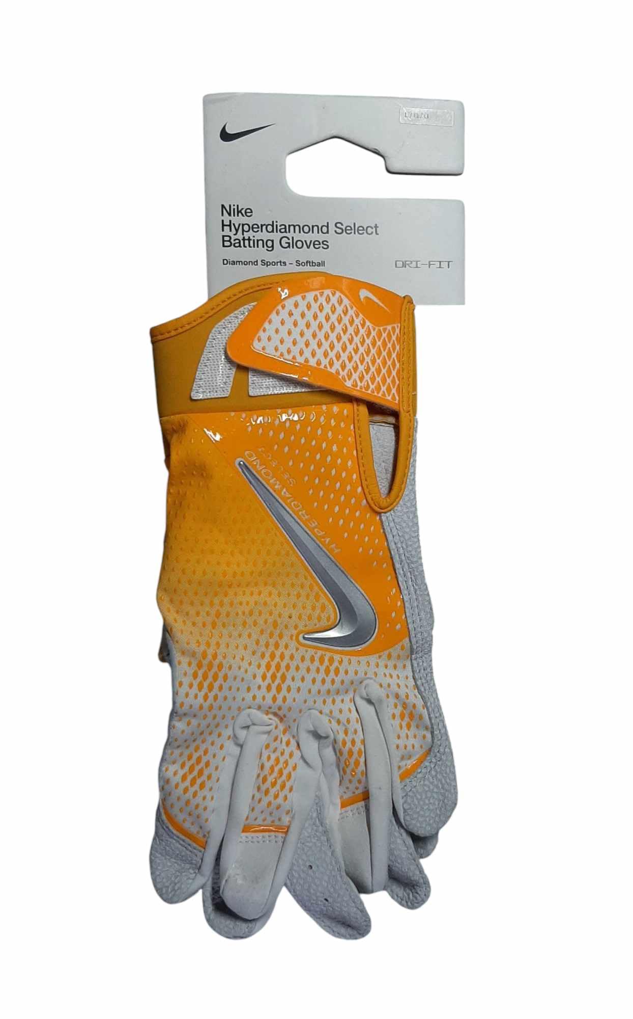 Nike Women's Sofball Hyperdiamond Select Batting Gloves L Yellow/Gray