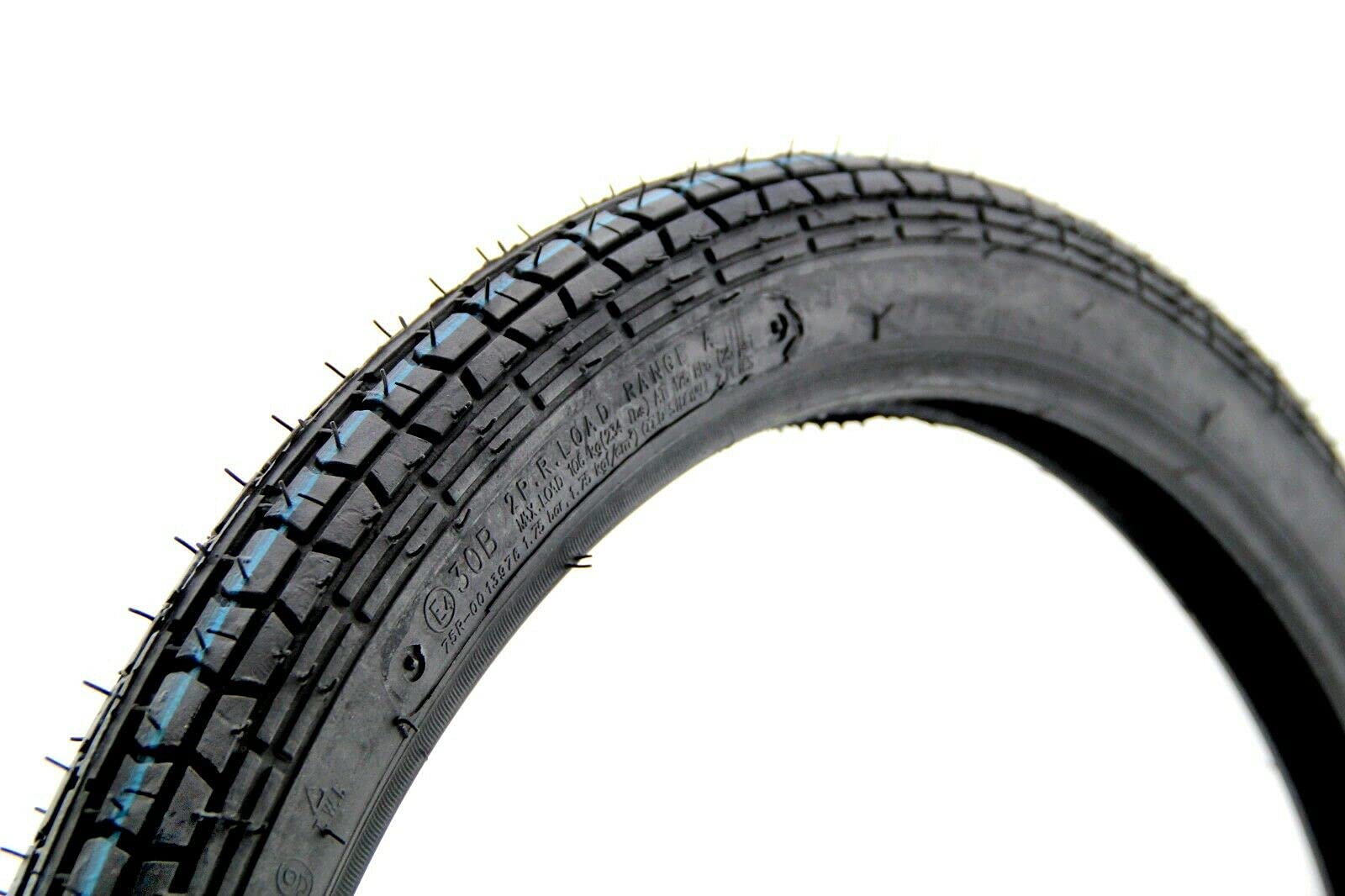 Set: 2x KENDA Reifen 2,25 x 19 Zoll, Profil K251A, TT, 30B + 2 Schläuche 2,25 x 19 Zoll, TR4 + 2 Felgenbänder Motorrad, Moped, Mofa