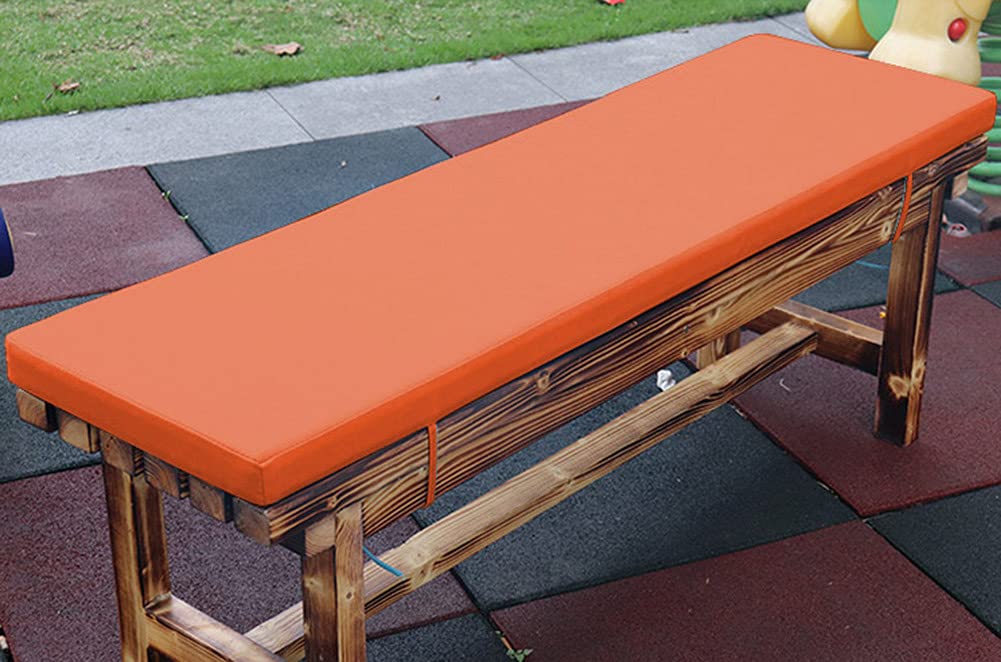 Coussin pour banc de jardin anti-UV et déperlant orange pour remplacer votre assise usée 140x45cm