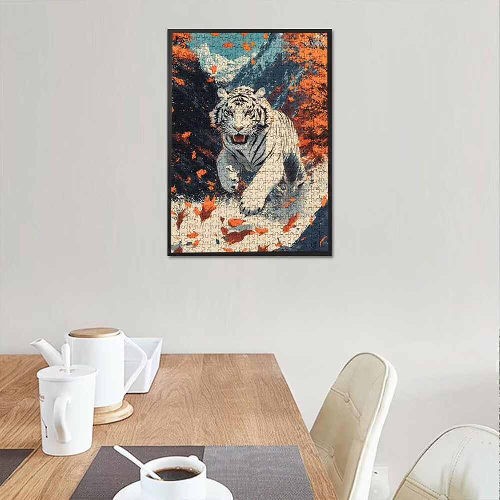 Puzzle 4000 Pezzi, Tigre Bianca Feroce 3D Puzzle per Adulti Impegnativo, Educa Puzzles Artistico, Divertente E Stimolante Puzzles Decorativo per La Famiglia, Regalo e Decorazione Pareti DX0YL6-969