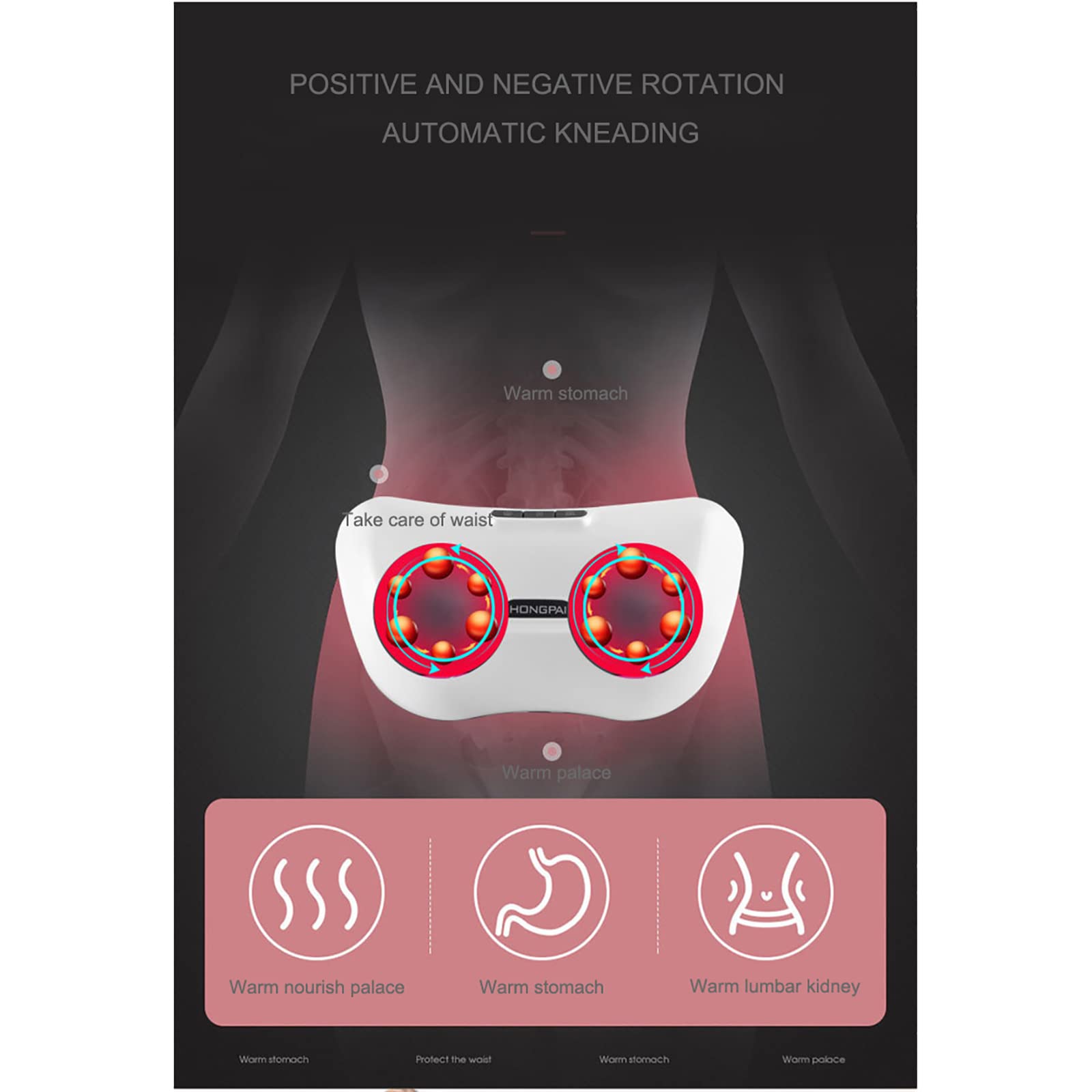 Masseur abdominal électrique avec 3 intensités de vibration réglables pour soulager les flatulences et stimuler la motilité gastro-intestinale