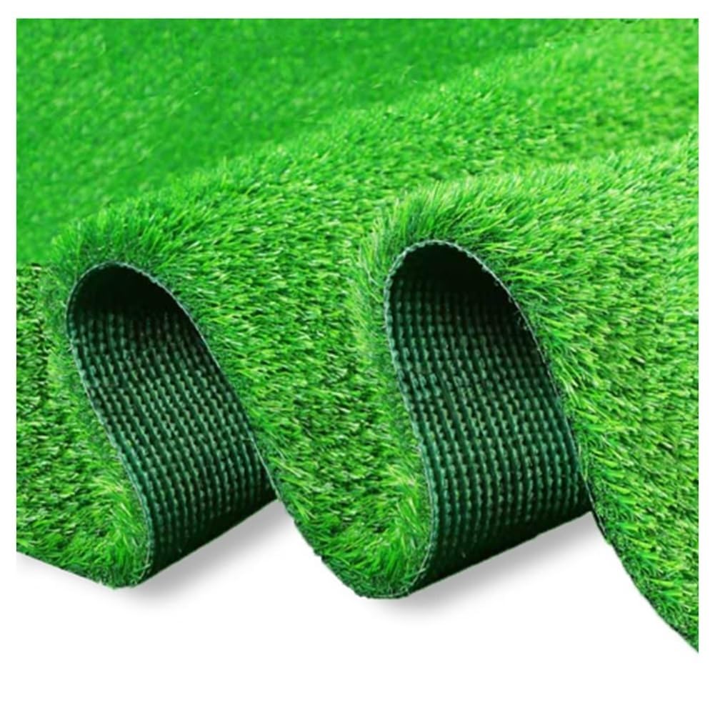 Rotolo di erba artificiale realistica, 20 mm, dall'aspetto naturale, 2 x 10 m, per asilo e campo da calcio, recinzione inclusa