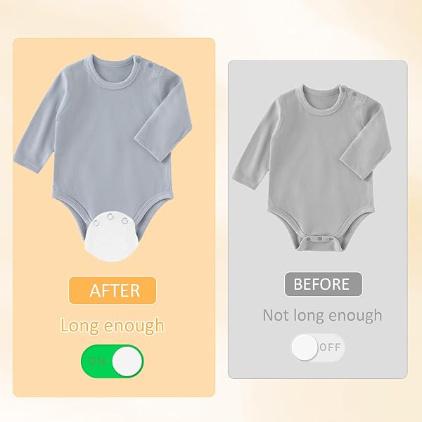 8 PCS Alargador Body Bebe Extensor Body Bebe para Recién Nacidos Ajustable Extensores Mono para Bebé Extensión Body BotóN A PresióN Extensible Longitud Ajustable Adecuado Botones a PresióN de Metal - 5