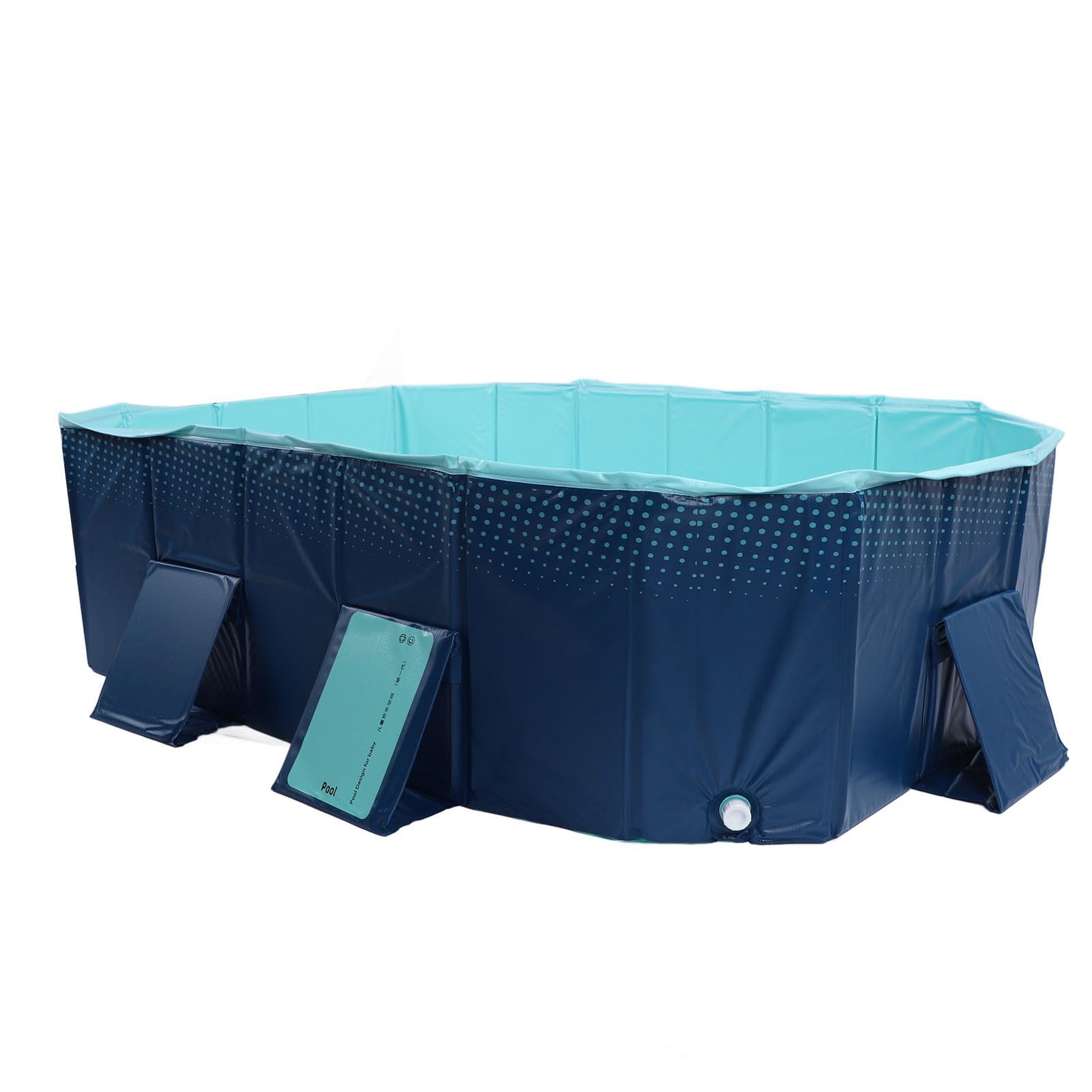 Topiky Faltbarer Pool, Tragbarer Pool für Kinderhunde, Verdickter, Verschleißfester PVC-, Nicht Aufblasbarer für den Hinterhof Im Freien (1,85 m/6,1 Fuß)