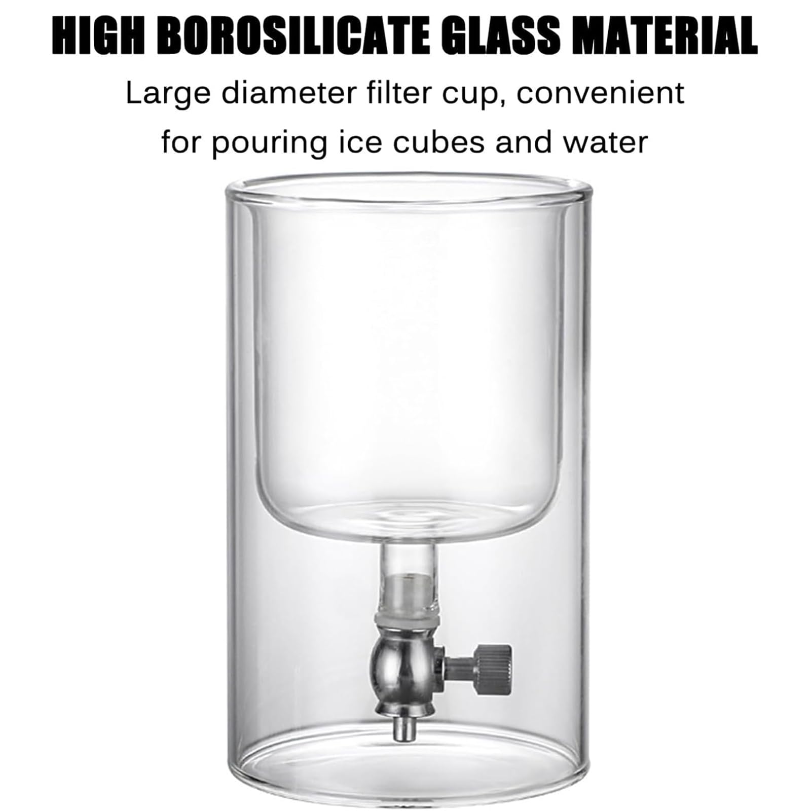Ice Cold Brew, Cold Brew Dripper Cold Brew Coffee Maker, cafetera para extracción en frío, 500 ml, vidrio de borosilicato alto, extraíble, tasa de goteo ajustable, para cafetería, hogar, oficina
