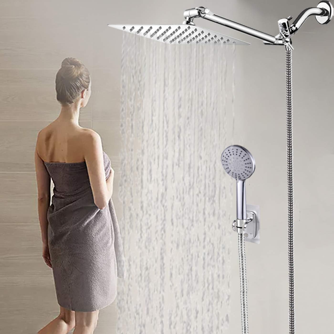 Crazy Deals Shower Head with handheld, High Pressure 8 inch Stainless Steel Rain Shower Head with Handheld 5 Models,11 inch Adjustable Shower Arm,70 inch Hose 50% Off Discount Shower Head with handheld, High Pressure 8 inch Stainless Steel Rain Shower Head with Handheld 5 Models,11 inch Adjustable Shower Arm,70 inch Hose