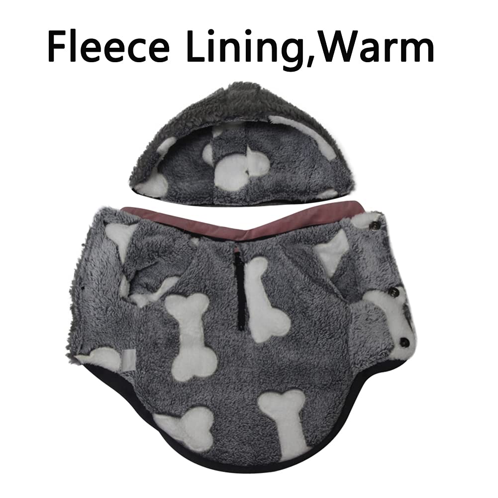 Vecomfy - Cappotto in pile per cani di piccola taglia con cappuccio staccabile per cani di piccola taglia