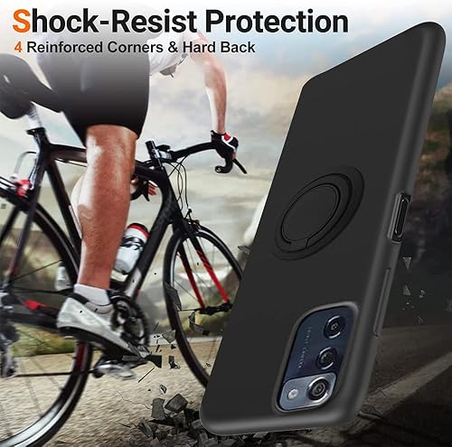 Miniatura 6 de Para Consumidor Celular ZMAX 5G Z7540 Caja Del Teléfono Con Protector De Pantalla De Vidrio, Soporte De Anillo Giratorio De 360  Soporte Magnético