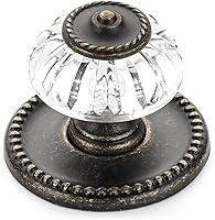 Richelieu Montreuil Crystal Cabinet Knob 1-5/16 Inch Burnished Brass BP16063244BB - Vintage Charm for Kitchen Cabinets