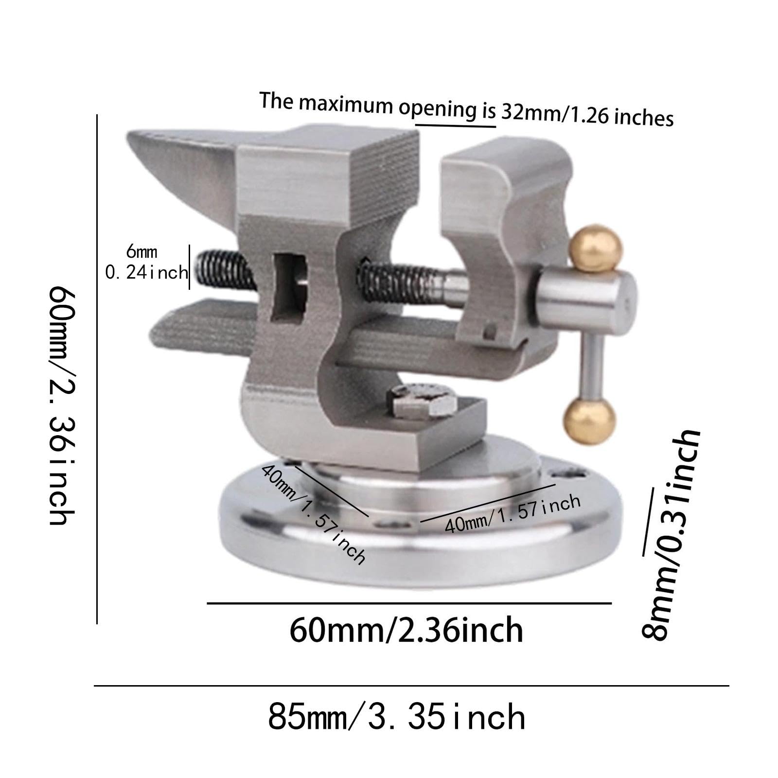 Qianly Mini Morsa Da Banco Leggera con Base per Lavori Fai Da Te, Utensili