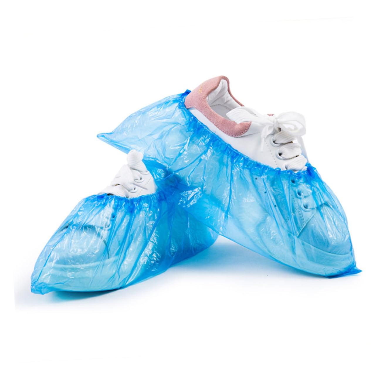 NAMOARLY 100pcs Rain Shoe Protector Blue Non- Shoe Cover Pe Shoe Cover or Shoe Protectors with T-buckle