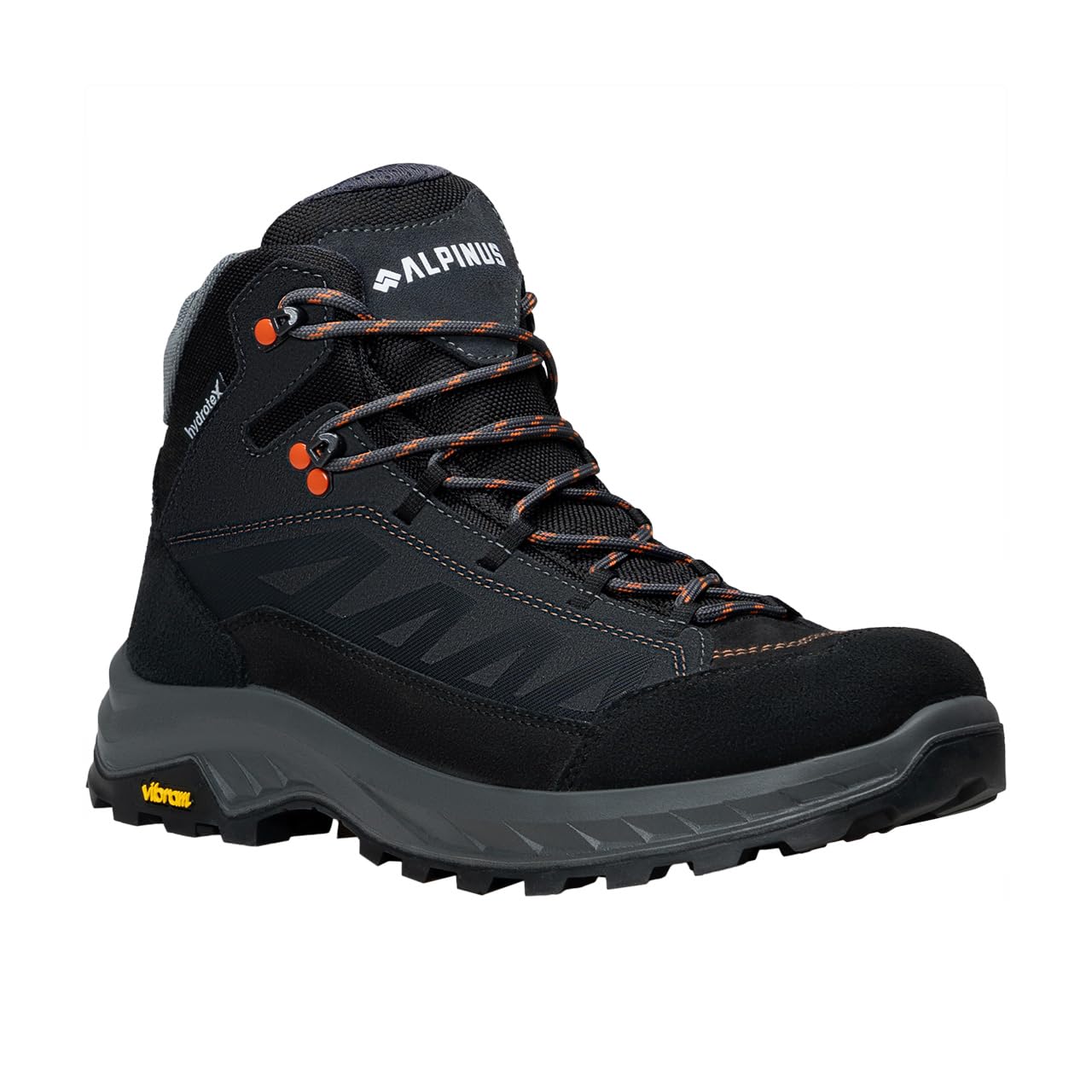 Alpinus - Buty Trekkingowe Kominite Mid, Buty Turystyczne, Górskie, Hikingowe, antracytowo - pomarańczowe GR11753