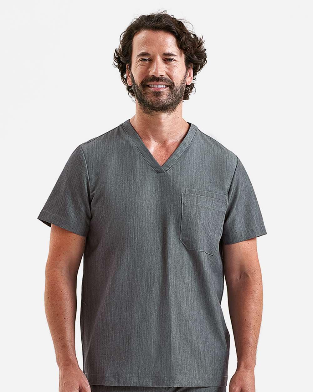 Onna - Limitless V-Neck Stretch Scrub Top with Pen Pocket (US, Alpha, 5X-Large, Regular, Regular, Dynamo Grey)