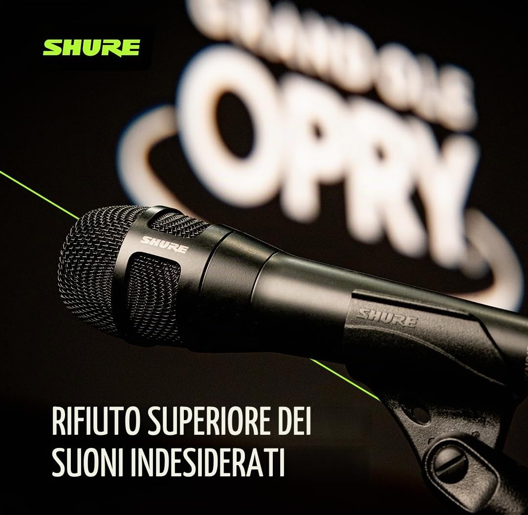 Shure Nexadyne 8/S - Microfono dinamico per voce supercardioide con tecnologia a doppio motore, acquisizione del suono focalizzata, affidabilità, ideale per cantanti che necessitano di massimo