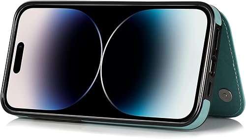 Miniatura 6 de Funda compatible con iPhone 15 Pro Max de 6.7 pulgadas con protector de pantalla de vidrio templado y tarjetero con soporte para tarjetas, funda de